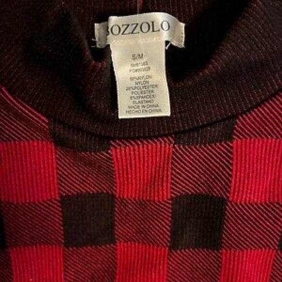 Bozzolo red black check short and crop top set S/M 5-6 sleeveless - Picture 3 of 4